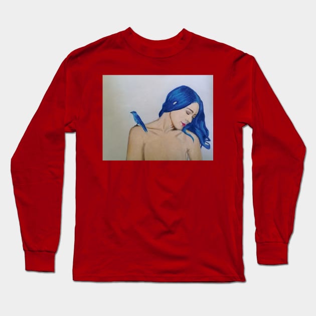 pájaro azul Long Sleeve T-Shirt by Tresmonet